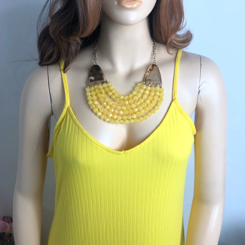 2x Plus Size Solid Yellow Ribbed Long Maxi Sleeve… - image 6